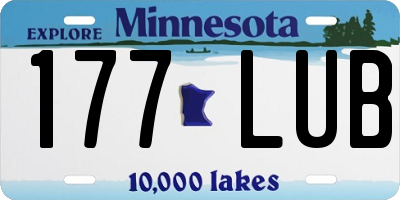 MN license plate 177LUB