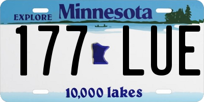 MN license plate 177LUE