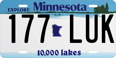 MN license plate 177LUK