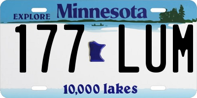 MN license plate 177LUM