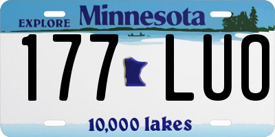 MN license plate 177LUO