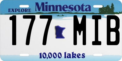 MN license plate 177MIB
