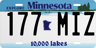 MN license plate 177MIZ