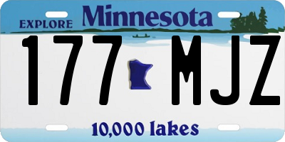 MN license plate 177MJZ