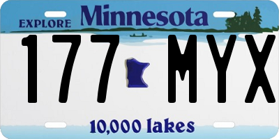 MN license plate 177MYX