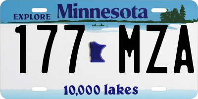 MN license plate 177MZA