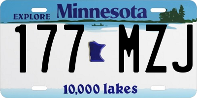 MN license plate 177MZJ
