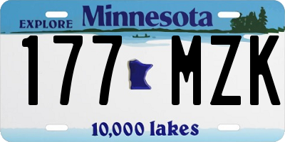 MN license plate 177MZK