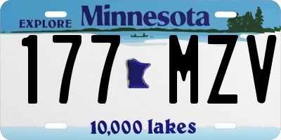 MN license plate 177MZV