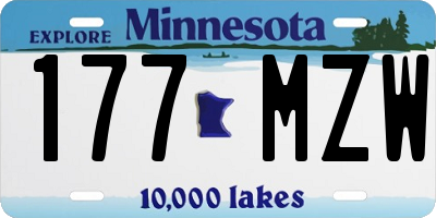 MN license plate 177MZW