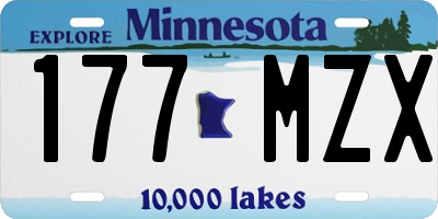 MN license plate 177MZX