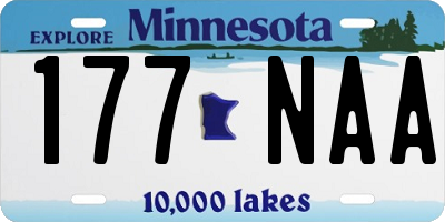 MN license plate 177NAA