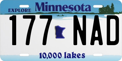 MN license plate 177NAD