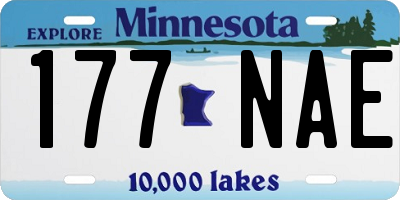 MN license plate 177NAE