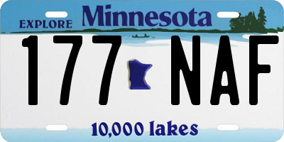 MN license plate 177NAF