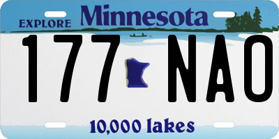 MN license plate 177NAO