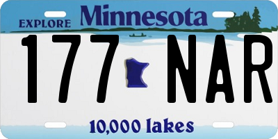 MN license plate 177NAR