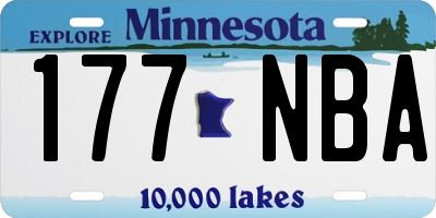 MN license plate 177NBA