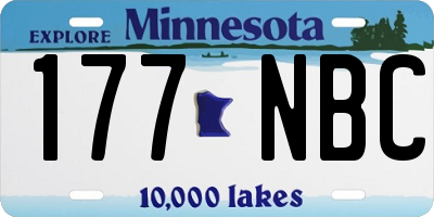 MN license plate 177NBC