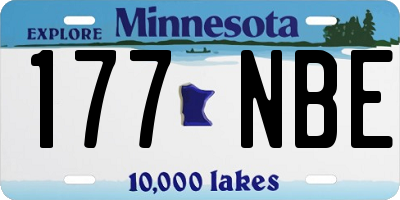 MN license plate 177NBE
