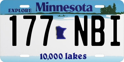 MN license plate 177NBI