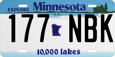 MN license plate 177NBK