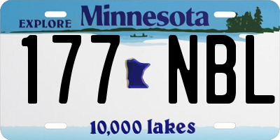 MN license plate 177NBL