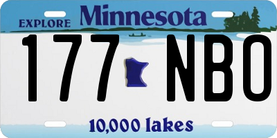 MN license plate 177NBO