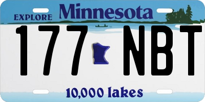 MN license plate 177NBT
