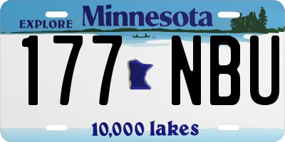 MN license plate 177NBU