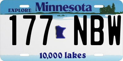 MN license plate 177NBW