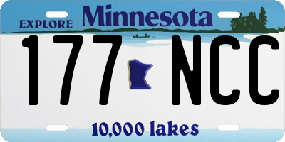 MN license plate 177NCC