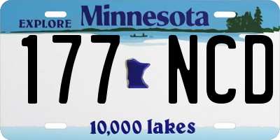 MN license plate 177NCD