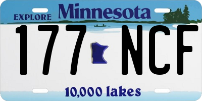 MN license plate 177NCF
