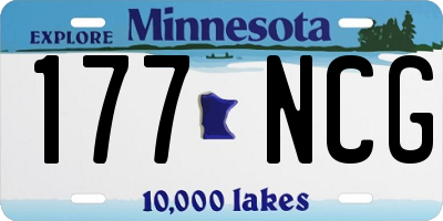 MN license plate 177NCG