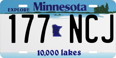 MN license plate 177NCJ