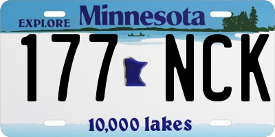 MN license plate 177NCK