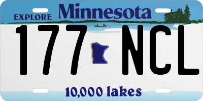 MN license plate 177NCL