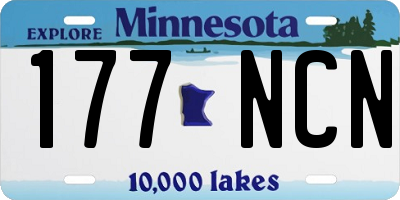 MN license plate 177NCN