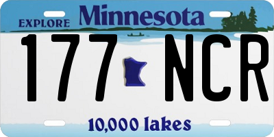MN license plate 177NCR
