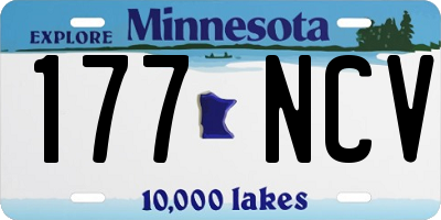 MN license plate 177NCV