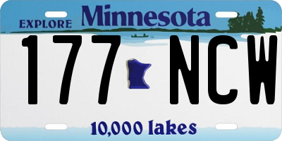 MN license plate 177NCW