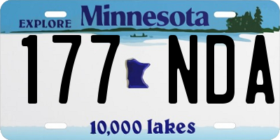 MN license plate 177NDA