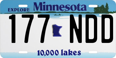 MN license plate 177NDD