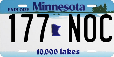 MN license plate 177NOC