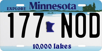 MN license plate 177NOD