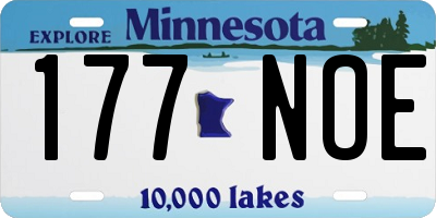 MN license plate 177NOE