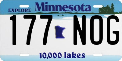 MN license plate 177NOG