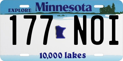 MN license plate 177NOI