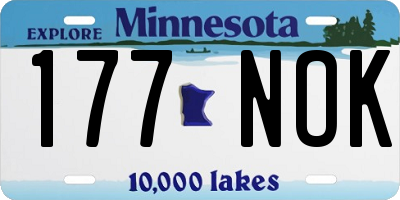 MN license plate 177NOK